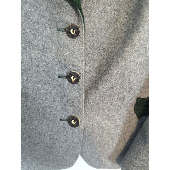 Vintage Steinbock Trachten Grey Green Wool Oktoberfest Tyrol Blazer Austrian SEE - Picture 12 of 16